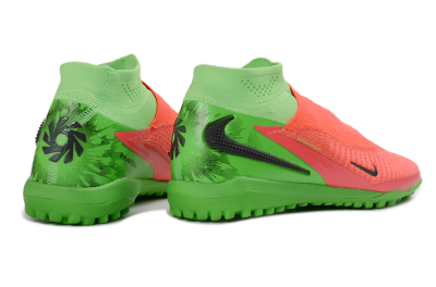 Nike Phantom 6 Elite High TF Artificial Turf Soccer Shoes - Orange/Neon Pink/Lime Green