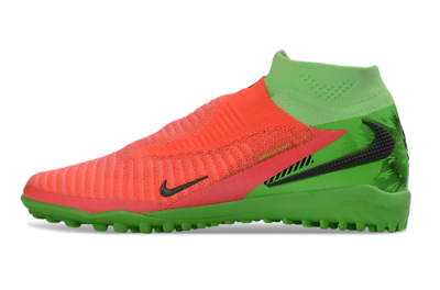 Nike Phantom 6 Elite High TF Artificial Turf Soccer Shoes - Orange/Neon Pink/Lime Green