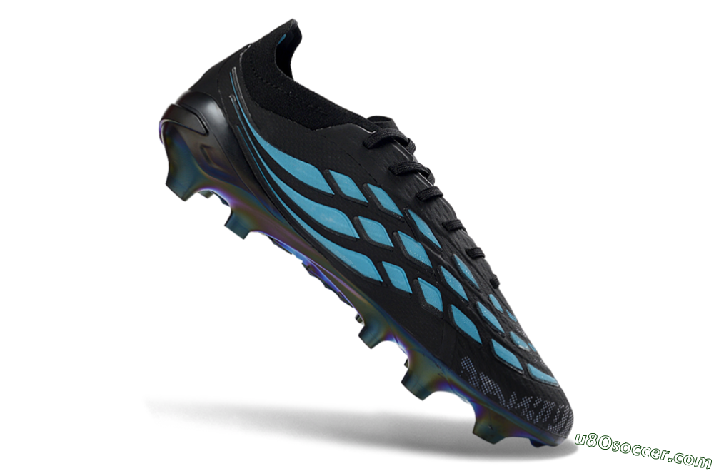 Adidas Predator 26 Elite FG Firm Ground Soccer Cleats - Black/Electric Blue/Rainbow Iridescent 4
