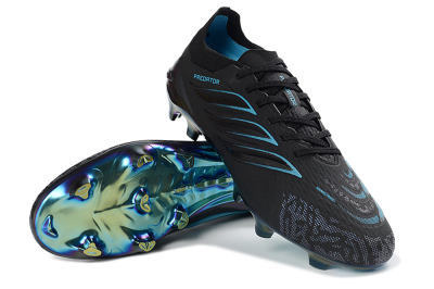 Adidas Predator 26 Elite FG Firm Ground Soccer Cleats - Black/Electric Blue/Rainbow Iridescent