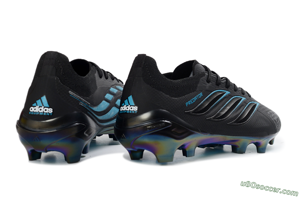 Adidas Predator 26 Elite FG Firm Ground Soccer Cleats - Black/Electric Blue/Rainbow Iridescent 6