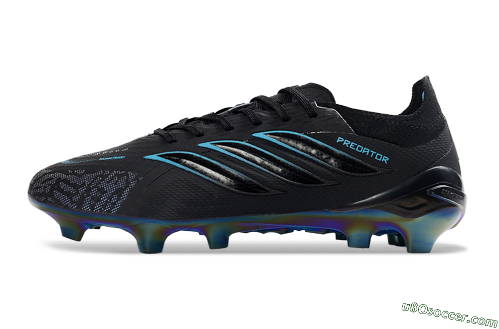 Adidas Predator 26 Elite FG Firm Ground Soccer Cleats - Black/Electric Blue/Rainbow Iridescent 2