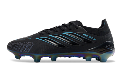 Adidas Predator 26 Elite FG Firm Ground Soccer Cleats - Black/Electric Blue/Rainbow Iridescent