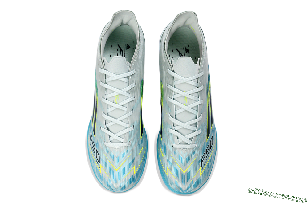 Adidas F50 Pro TF Artificial Turf Soccer Shoes - Blue/Aqua Blue/Neon Yellow 4