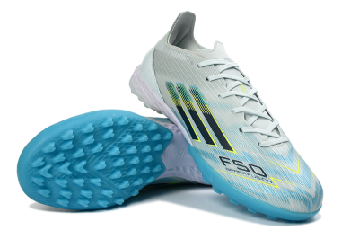 Adidas F50 Pro TF Artificial Turf Soccer Shoes - Blue/Aqua Blue/Neon Yellow