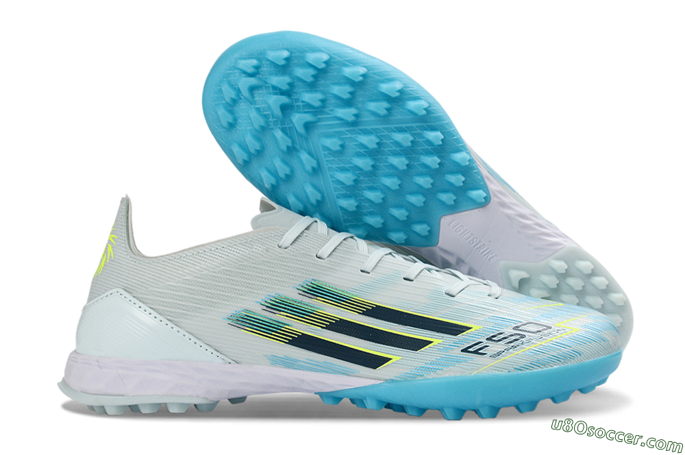 Adidas F50 Pro TF Artificial Turf Soccer Shoes - Blue/Aqua Blue/Neon Yellow 1