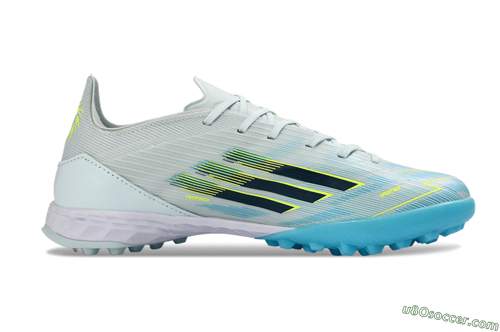 Adidas F50 Pro TF Artificial Turf Soccer Shoes - Blue/Aqua Blue/Neon Yellow 7