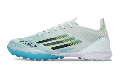 Adidas F50 Pro TF Artificial Turf Soccer Shoes - Blue/Aqua Blue/Neon Yellow