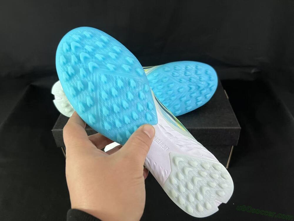 Adidas F50 Pro TF Artificial Turf Soccer Shoes - Blue/Aqua Blue/Neon Yellow