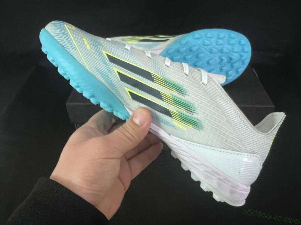 Adidas F50 Pro TF Artificial Turf Soccer Shoes - Blue/Aqua Blue/Neon Yellow