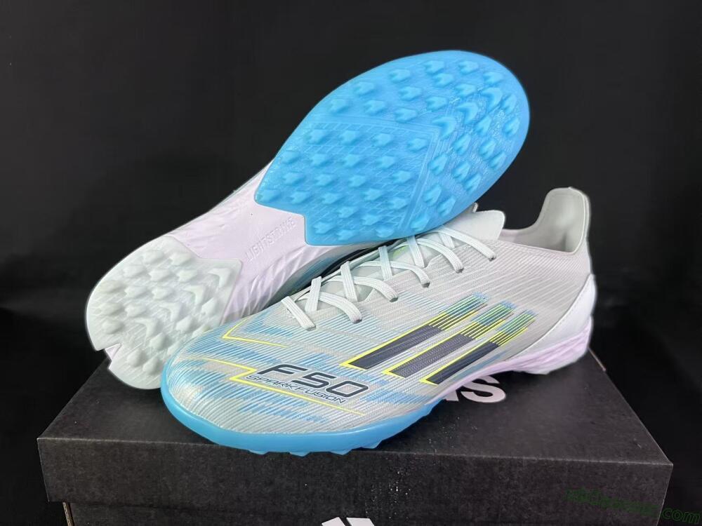 Adidas F50 Pro TF Artificial Turf Soccer Shoes - Blue/Aqua Blue/Neon Yellow