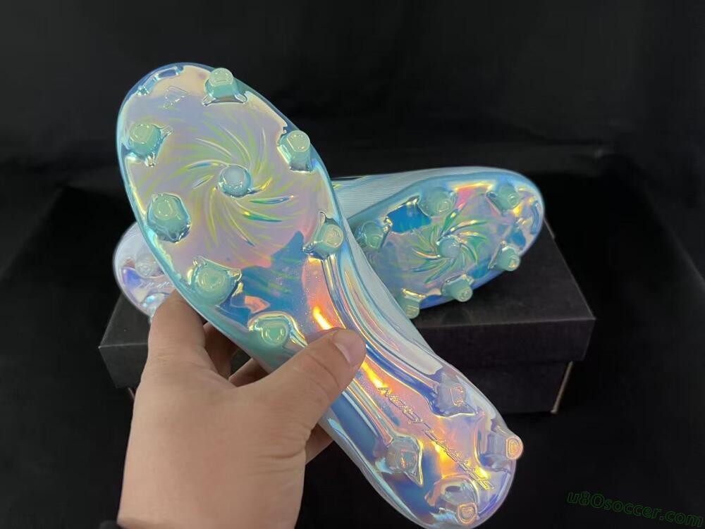 Adidas F50 Elite Laceless FG Firm Ground Soccer Cleats - White/Neon Yellow/Iridescent Blue