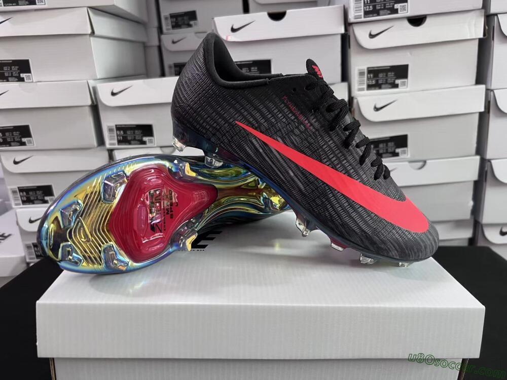 Nike Air Zoom Mercurial Superfly 11 FG Firm Ground Soccer Cleats - Black/Vibrant Orange/Rainbow Burst