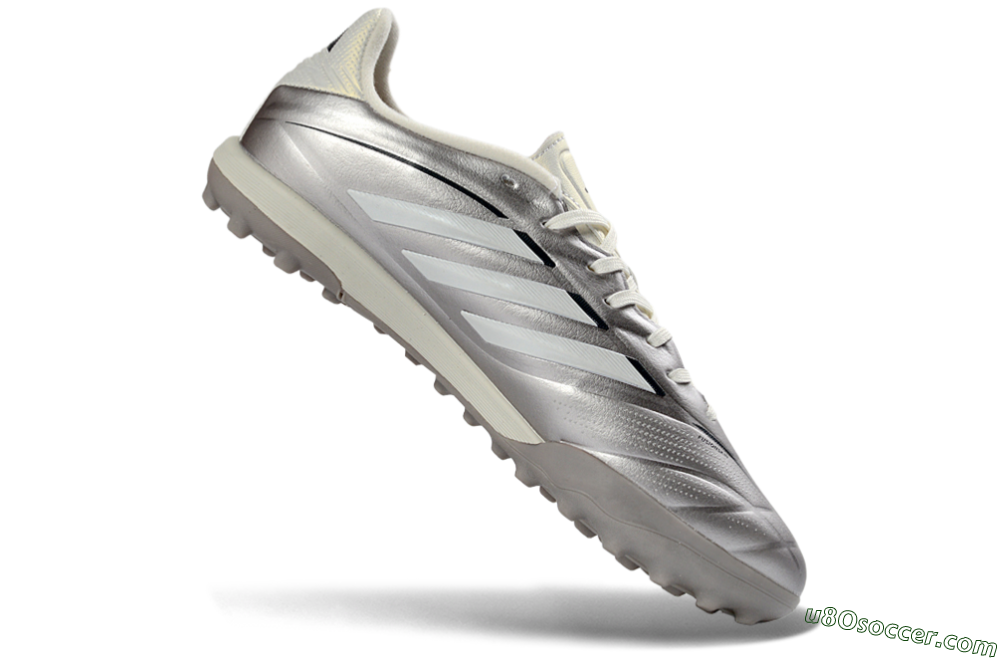 Adidas Copa Pure 2+ Elite TF Artificial Turf Soccer Shoes - Silver/Metallic Gray/White 4