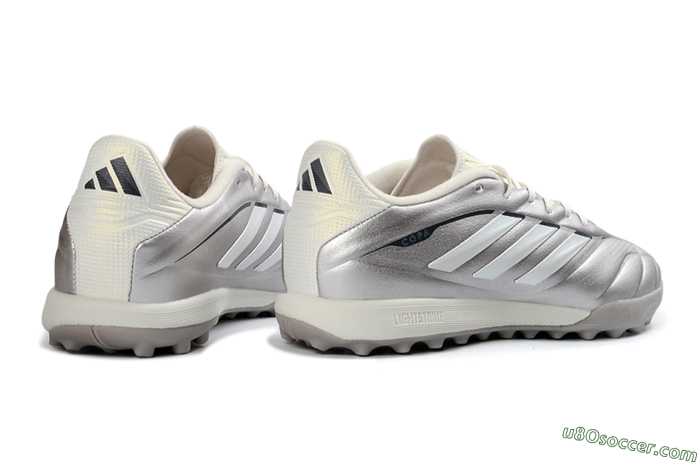Adidas Copa Pure 2+ Elite TF Artificial Turf Soccer Shoes - Silver/Metallic Gray/White 6
