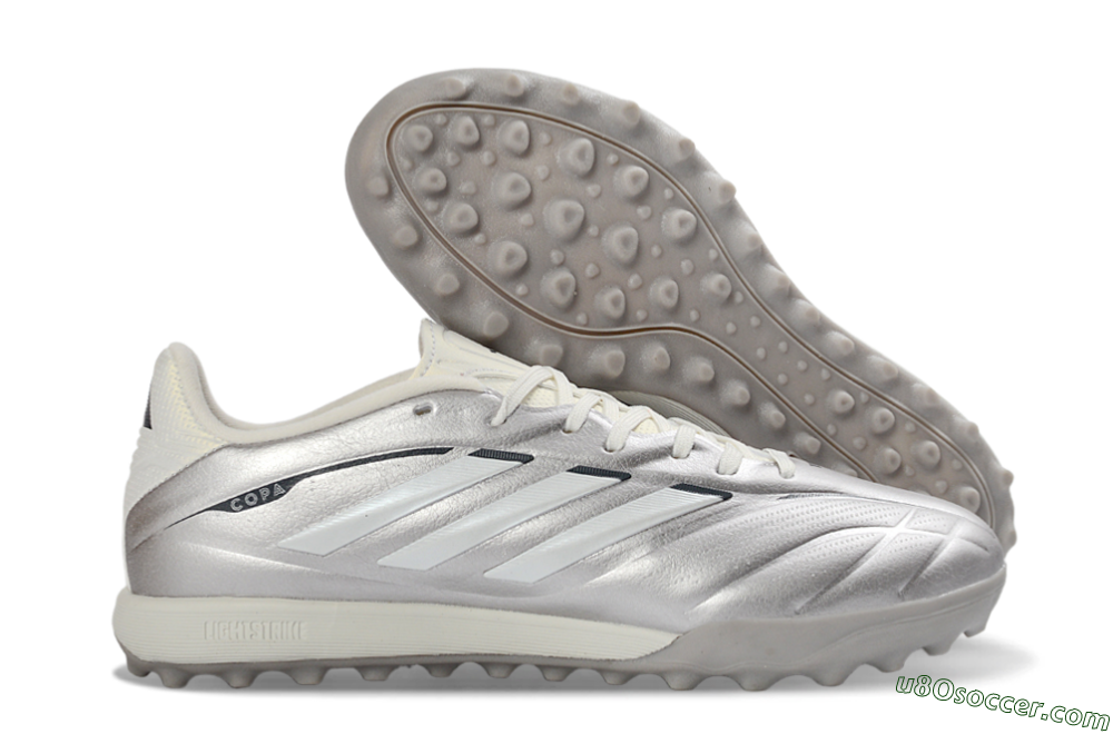 Adidas Copa Pure 2+ Elite TF Artificial Turf Soccer Shoes - Silver/Metallic Gray/White 1