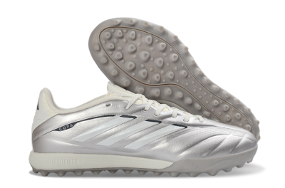Adidas Copa Pure 2+ Elite TF Artificial Turf Soccer Shoes - Silver/Metallic Gray/White