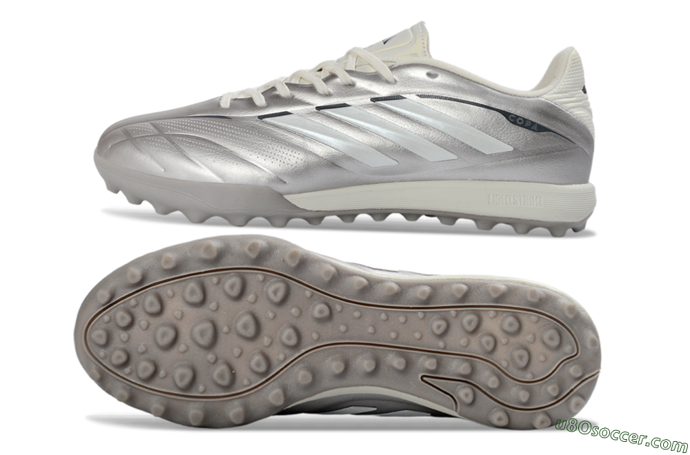 Adidas Copa Pure 2+ Elite TF Artificial Turf Soccer Shoes - Silver/Metallic Gray/White 0