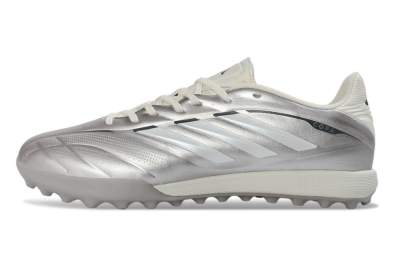 Adidas Copa Pure 2+ Elite TF Artificial Turf Soccer Shoes - Silver/Metallic Gray/White
