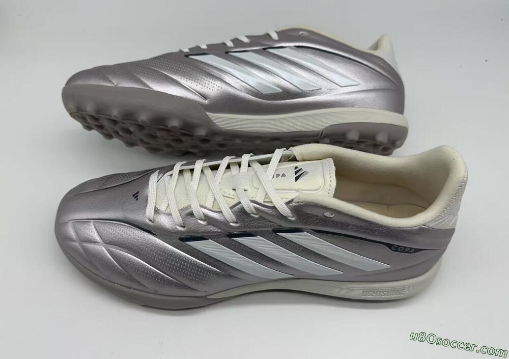 Adidas Copa Pure 2+ Elite TF Artificial Turf Soccer Shoes - Silver/Metallic Gray/White