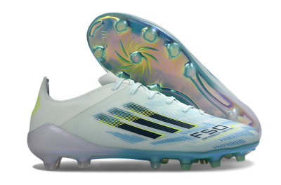 Adidas F50 Elite AG Artificial Grass Soccer Cleats - Light/Iridescent Blue/Spectral Yellow