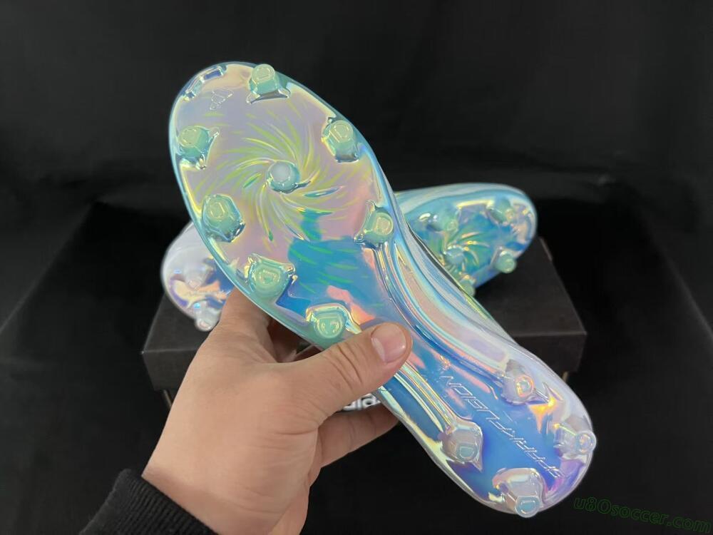 Adidas F50 Elite AG Artificial Grass Soccer Cleats - Light/Iridescent Blue/Spectral Yellow