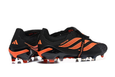 Adidas Predator 26 Elite Fold-Over Tongue FG Firm Ground Soccer Cleats - Black/Vibrant Orange/Shadow Black