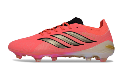 Adidas Predator 26 Elite FG Firm Ground Soccer Cleats - Pink/Sunny Coral/Gleaming Gold