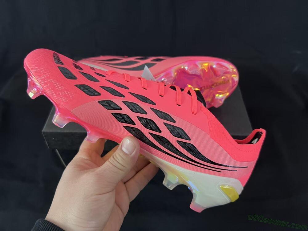 Adidas Predator 26 Elite FG Firm Ground Soccer Cleats - Pink/Sunny Coral/Gleaming Gold