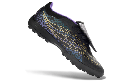 Adidas Predator 26 Elite Fold-Over Tongue TF Artificial Turf Soccer Shoes - Black/Royal Purple/Gold