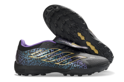 Adidas Predator 26 Elite Fold-Over Tongue TF Artificial Turf Soccer Shoes - Black/Royal Purple/Gold