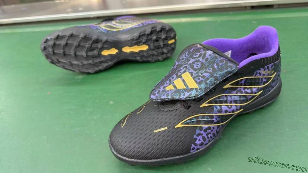 Adidas Predator 26 Elite Fold-Over Tongue TF Artificial Turf Soccer Shoes - Black/Royal Purple/Gold