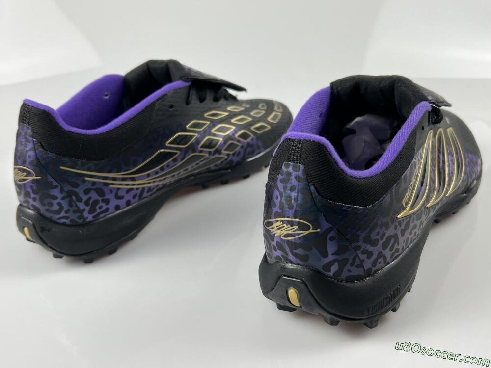 Adidas Predator 26 Elite Fold-Over Tongue TF Artificial Turf Soccer Shoes - Black/Royal Purple/Gold