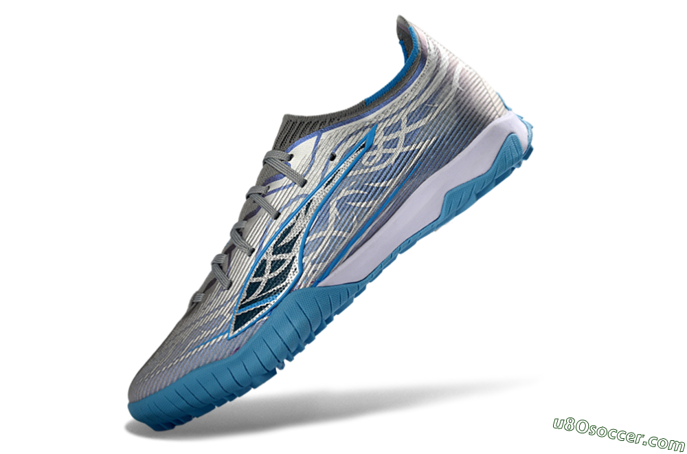 Puma Ultra Ultimate TF Artificial Turf Soccer Shoes - Gray/Sky Blue/Silver 5