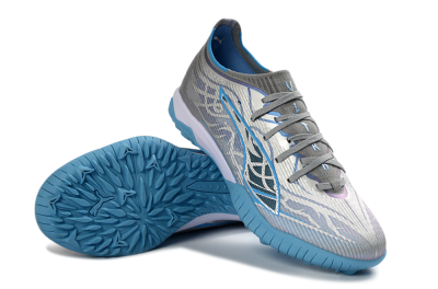 Puma Ultra Ultimate TF Artificial Turf Soccer Shoes - Gray/Sky Blue/Silver