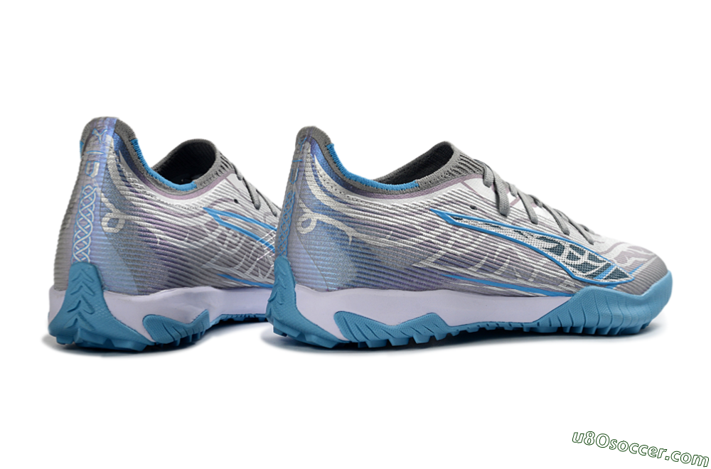 Puma Ultra Ultimate TF Artificial Turf Soccer Shoes - Gray/Sky Blue/Silver 6