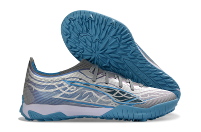 Puma Ultra Ultimate TF Artificial Turf Soccer Shoes - Gray/Sky Blue/Silver