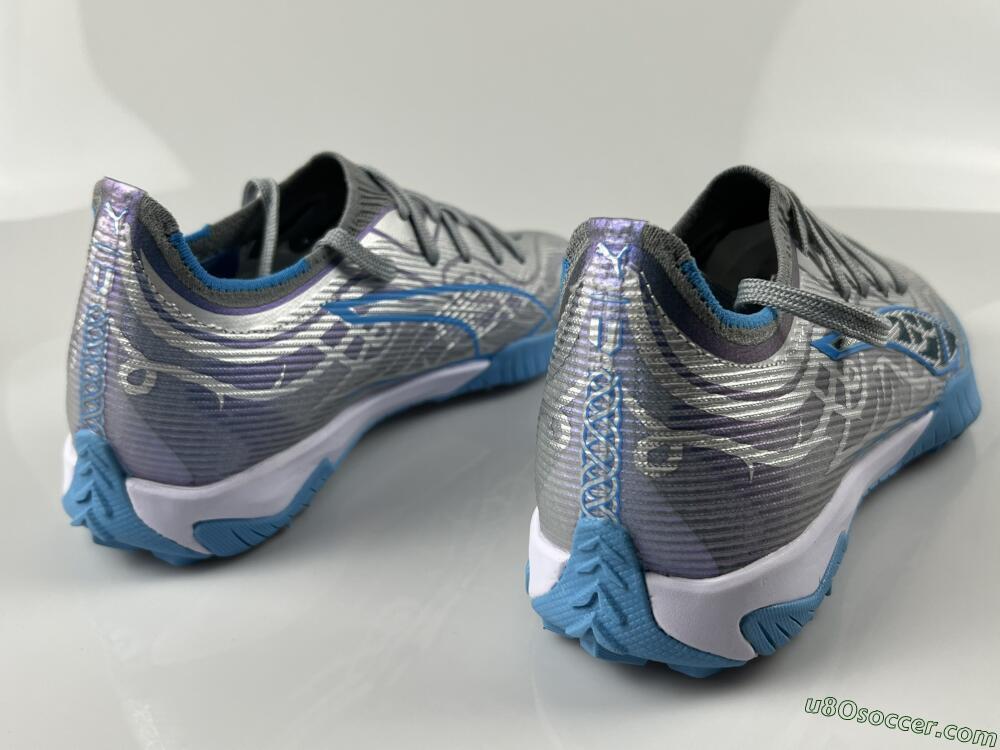 Puma Ultra Ultimate TF Artificial Turf Soccer Shoes - Gray/Sky Blue/Silver