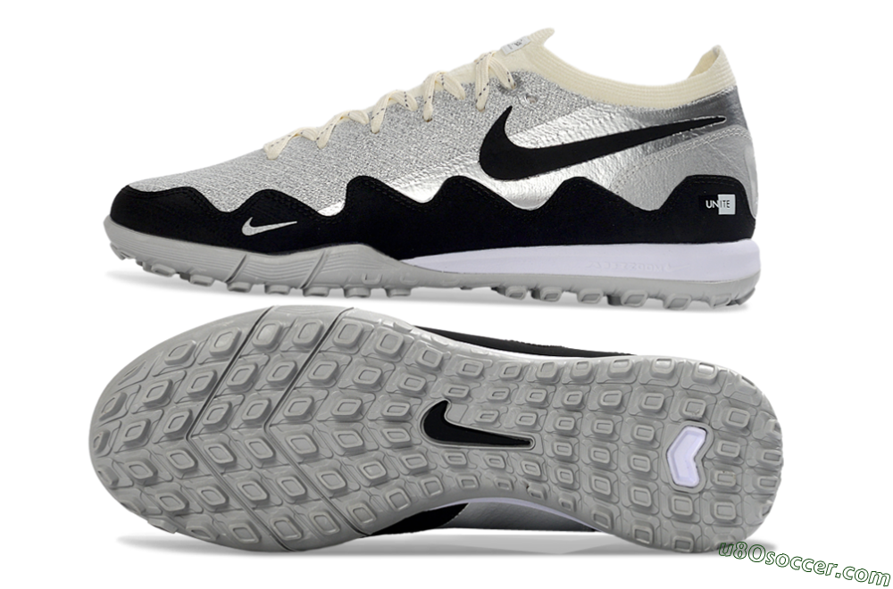 Patta United x Nike Air Zoom Mercurial Vapor 16 Elite TF Artificial Turf Soccer Shoes - Silver/Black/Silver 0