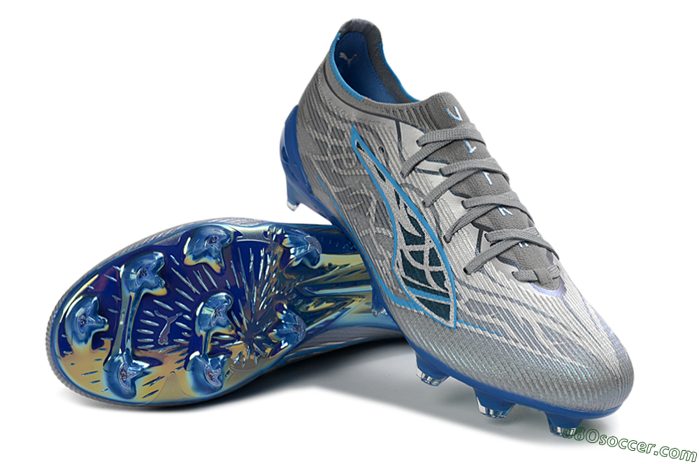 Puma Ultra Ultimate FG Firm Ground Soccer Cleats - Gray/Electric Blue/Deep Ocean 3