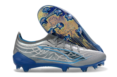 Puma Ultra Ultimate FG Firm Ground Soccer Cleats - Gray/Electric Blue/Deep Ocean