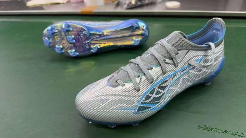 Puma Ultra Ultimate FG Firm Ground Soccer Cleats - Gray/Electric Blue/Deep Ocean