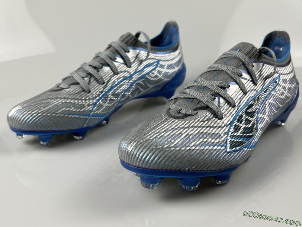 Puma Ultra Ultimate FG Firm Ground Soccer Cleats - Gray/Electric Blue/Deep Ocean