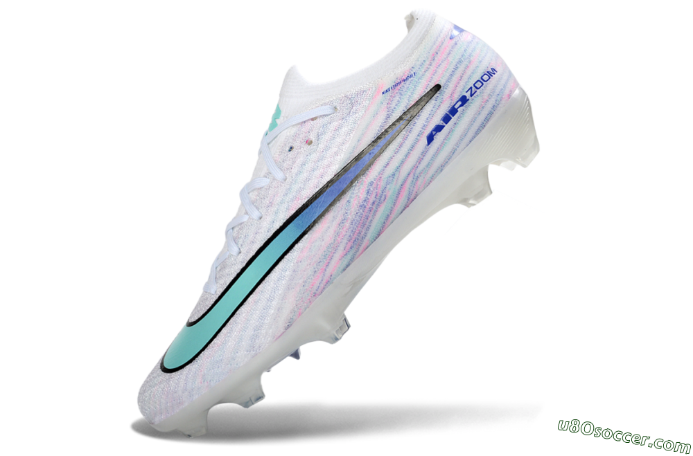 Nike Air Zoom Mercurial Vapor 16 Elite FG Firm Ground Soccer Cleats - White/Aqua Blue/Misty Pink 4