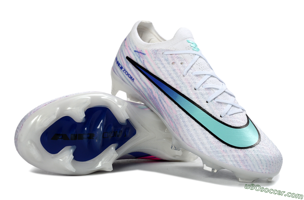 Nike Air Zoom Mercurial Vapor 16 Elite FG Firm Ground Soccer Cleats - White/Aqua Blue/Misty Pink 0