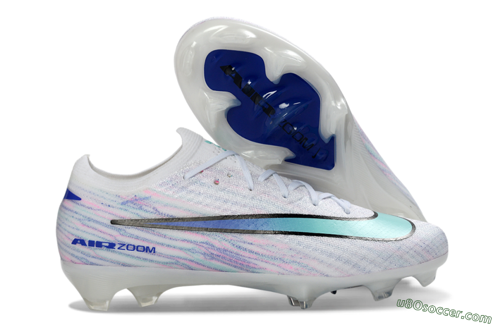Nike Air Zoom Mercurial Vapor 16 Elite FG Firm Ground Soccer Cleats - White/Aqua Blue/Misty Pink 1