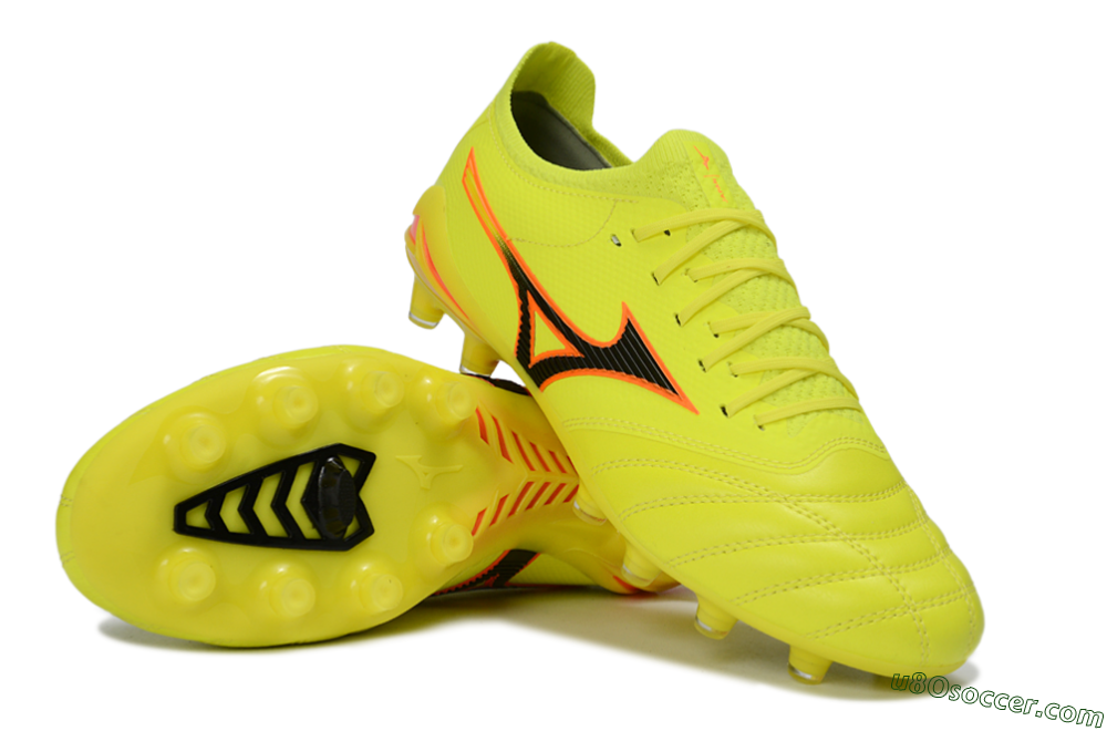 Mizuno Morelia Neo 4 FG Firm Ground Soccer Cleats - Yellow/Electric Yellow/Black 0