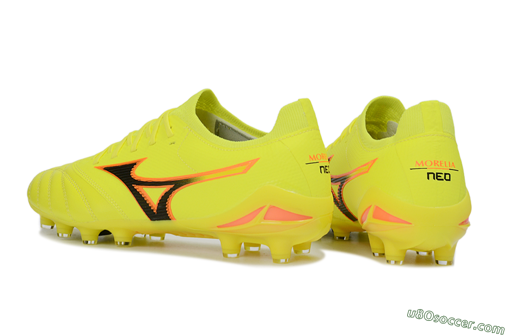 Mizuno Morelia Neo 4 FG Firm Ground Soccer Cleats - Yellow/Electric Yellow/Black 4