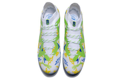 Puma Future 8 Ultimate MG Multi Ground Soccer Cleats - White/Neon Green/Blue