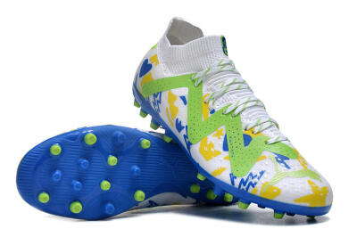 Puma Future 8 Ultimate MG Multi Ground Soccer Cleats - White/Neon Green/Blue